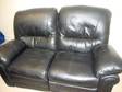 Black Leather Reclining 2 Seater