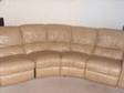 camel coloured leather corner recliner sofa 18 mths old